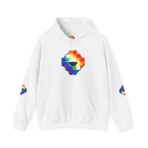 Rainbow Sun and Moon Geometric Hoodie | Colorful Inca Star Design